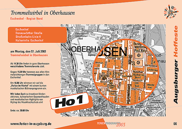 Stadt Augsburg - Innenseite 66 mit Stadtteilkarte für das Ferienprogramm 2003 der Stadt Augsburg von Tomm Everett